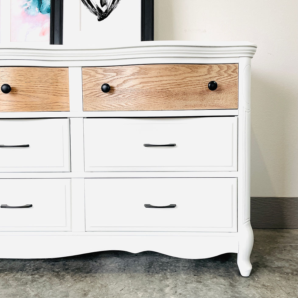 Thumbnail: Bernadette - White and Wood 9 Drawer