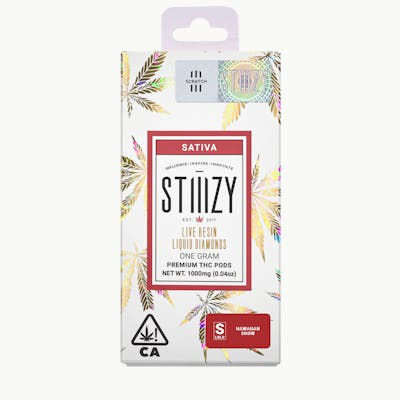 STIIIZY Vape Cartridge - HAWAIIAN SNOW 1G Live Resin Liquid Diamonds Pod