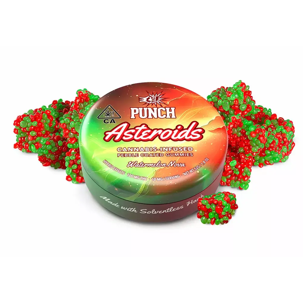 Punch Watermelon Asteroids Solventless Gummy 10 Pack 100mg