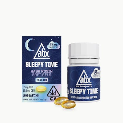 ABX - 25mg Sleepy Time Hash Rosin + CBN Soft Gels - 10ct