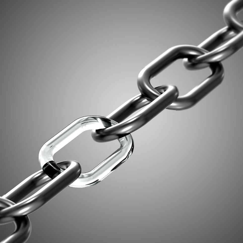 Imagem de uma corrente com um dos elos frágeis indicando vulnerabilidade