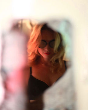 Veronica Farren black bra