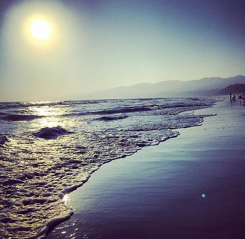 beach ocean low tide line Santa Monica, CA