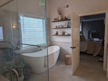 Spa-inspired bathroom with freestanding tub