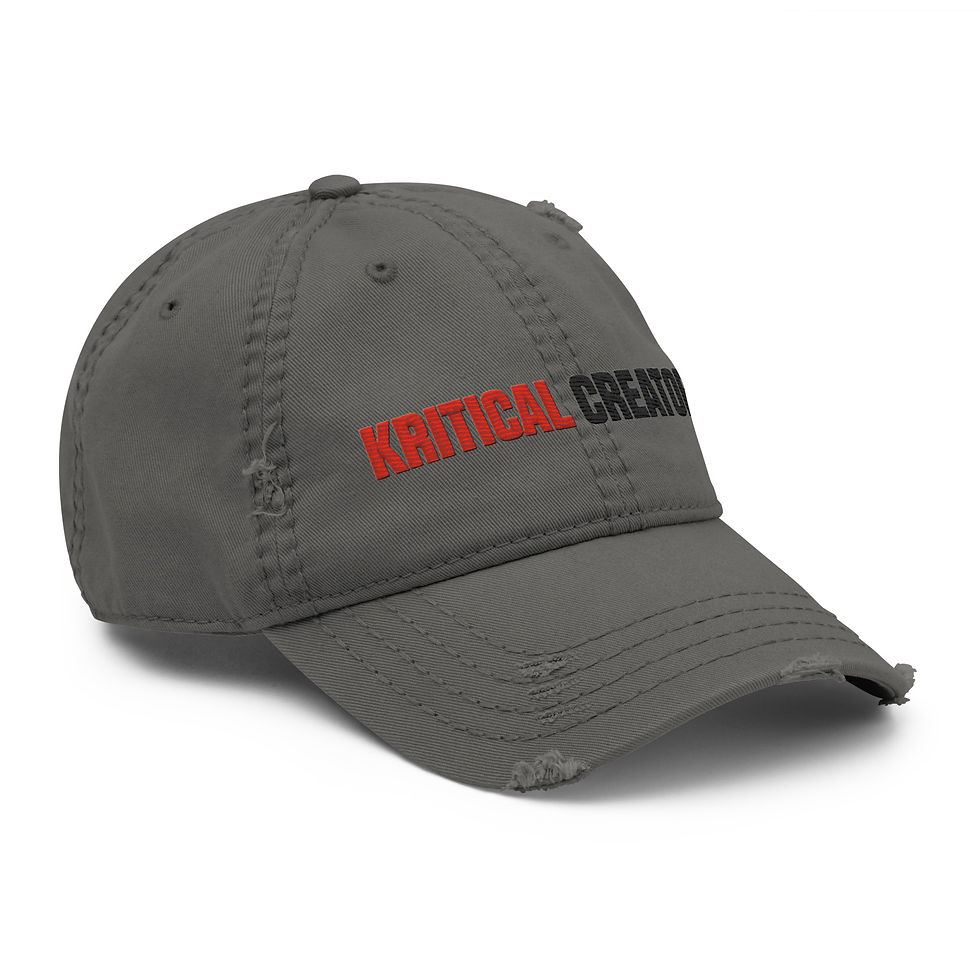 Thumbnail: Kritical Creators embroidery Distressed Dad Hat