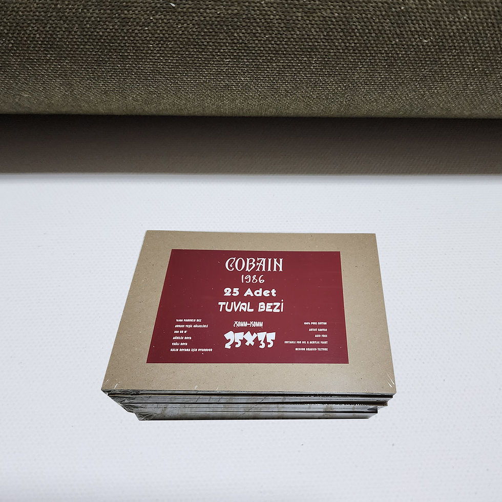 Thumbnail: Cobain Tuval Bezi Pürüzsüz kesim Akrilik Boya Yağlıboya için 300gr astarlı