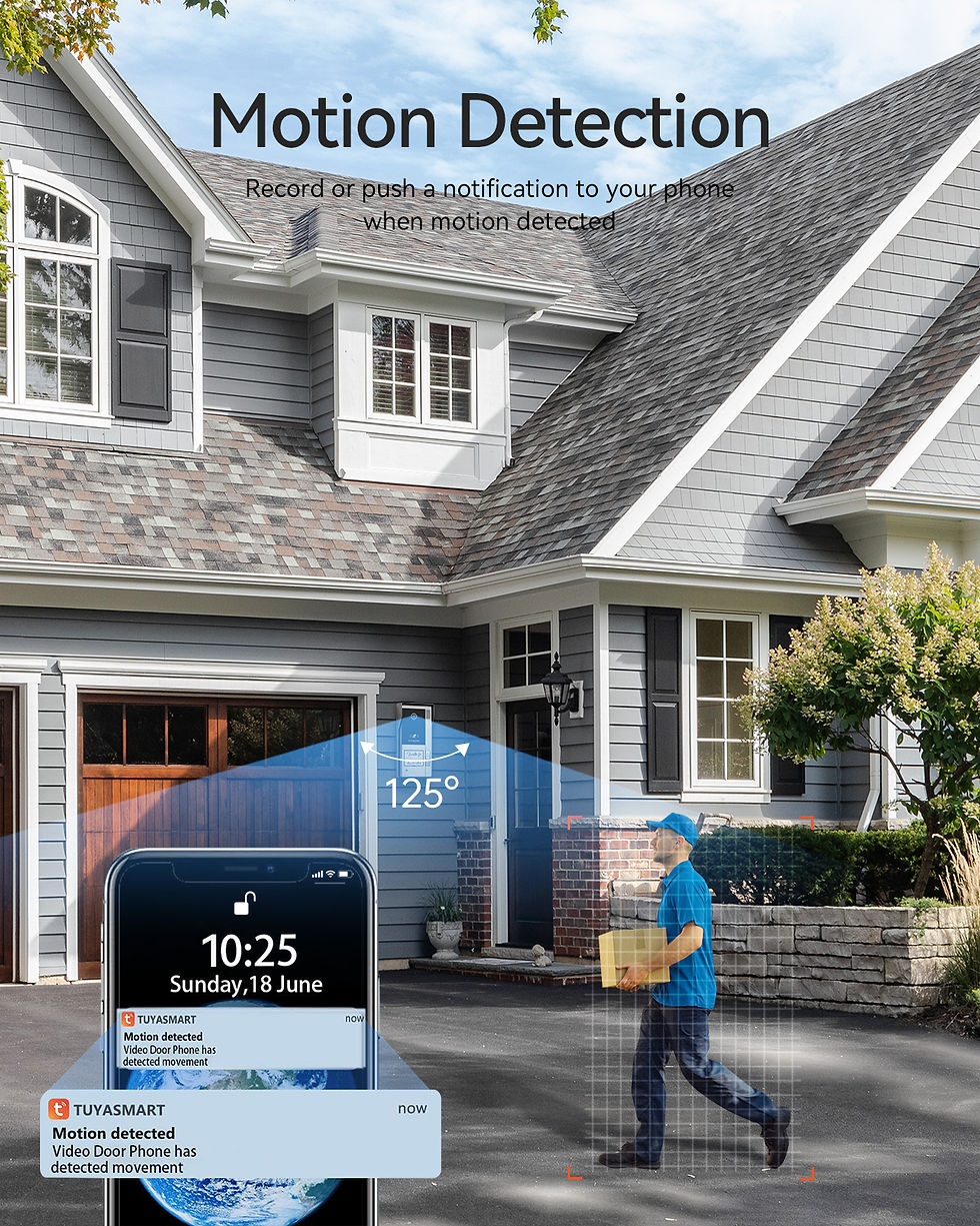 Miniaturbild: TMEZON 4 Wire WiFi Video Intercom, 1080P Video Doorbell Intercom System, 7" IP T