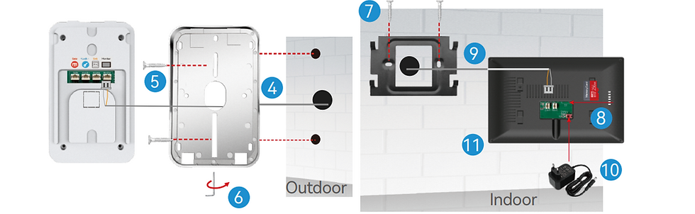 Miniatura: 7/10inch Wifi  2 Wire Intercom Door Bell Video Intercom System For Home Doorphon