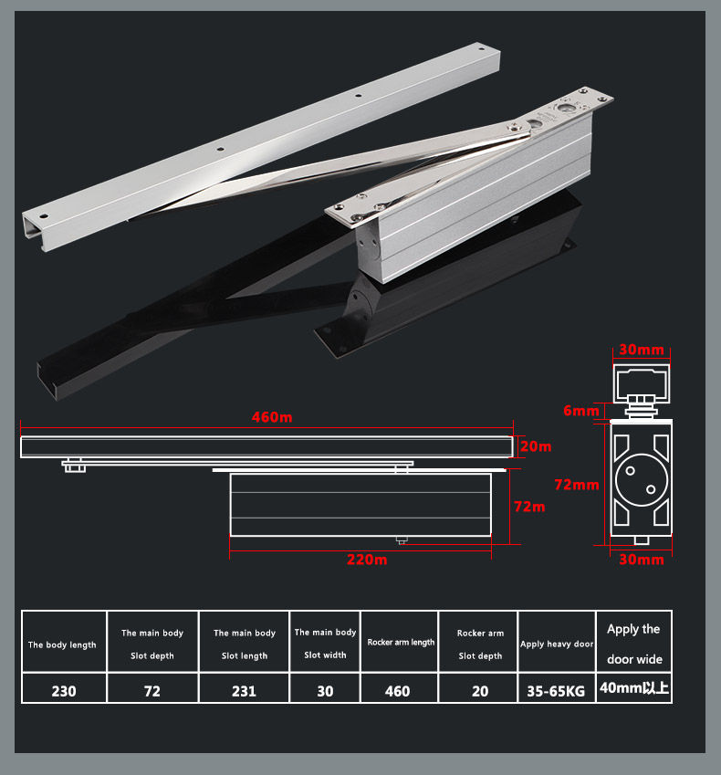 Miniature : TOPKNORR Square Hidden Door Closer Buffer Hydraulic Home Hidden Automatic Door C