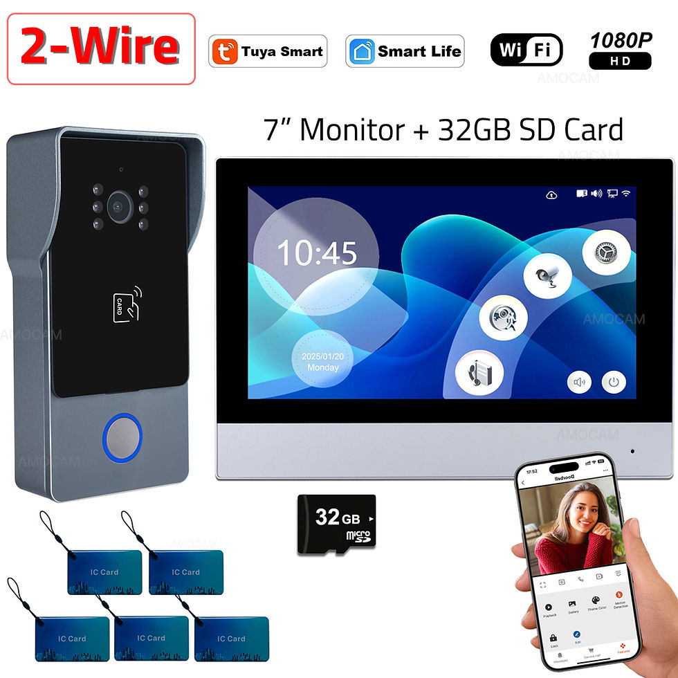 Miniatura: 2 Wires Smart Home Tuya Wifi 1080P Video Intercom Video Door Phone 7'' Touch Mon