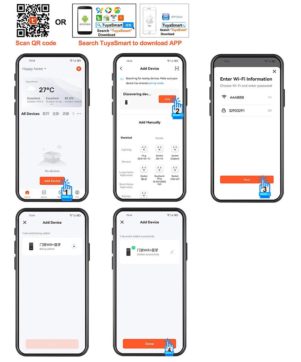 Miniatura: Wifi Bluetooth Tuya APP Outdoor Access Control System Kits Waterproof RFID Finge