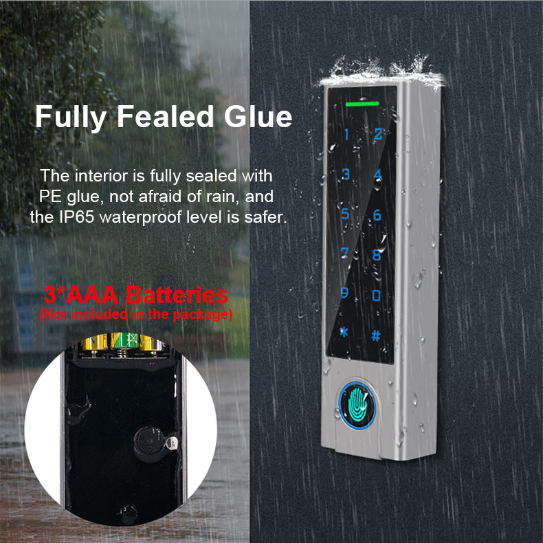 Miniatura: RAYKUBE Electronic Fingerprint Smart Door Lock Kit Anti-theft Invisible Digital