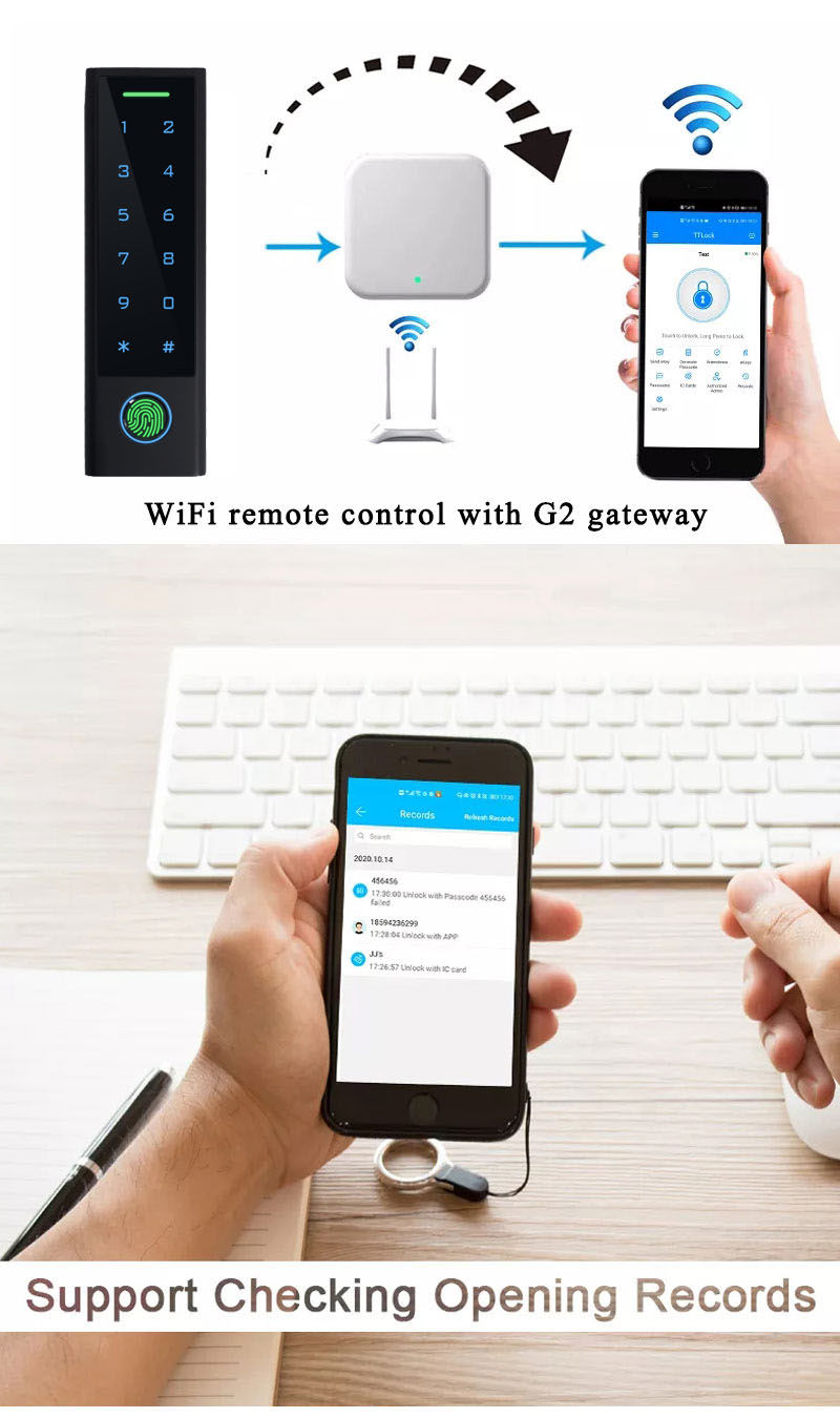 Küçük resim: TTLock App Bluetooth Fingerprint Access Control Keyboard or Doorbell Keypad Open