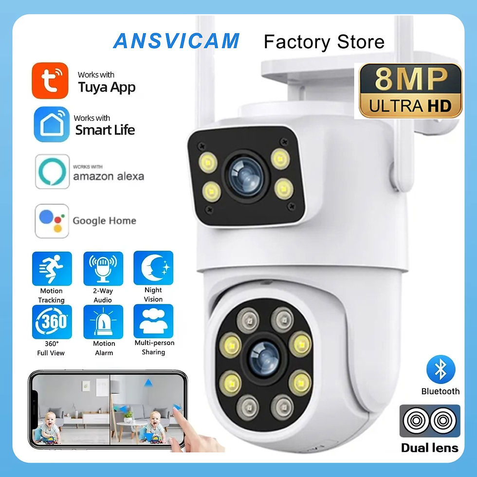Thumbnail: 4K 8MP  Tuya Dual Lens PTZ WIFI Camera Full HD Dual Screen Ai Human Auto Trackin