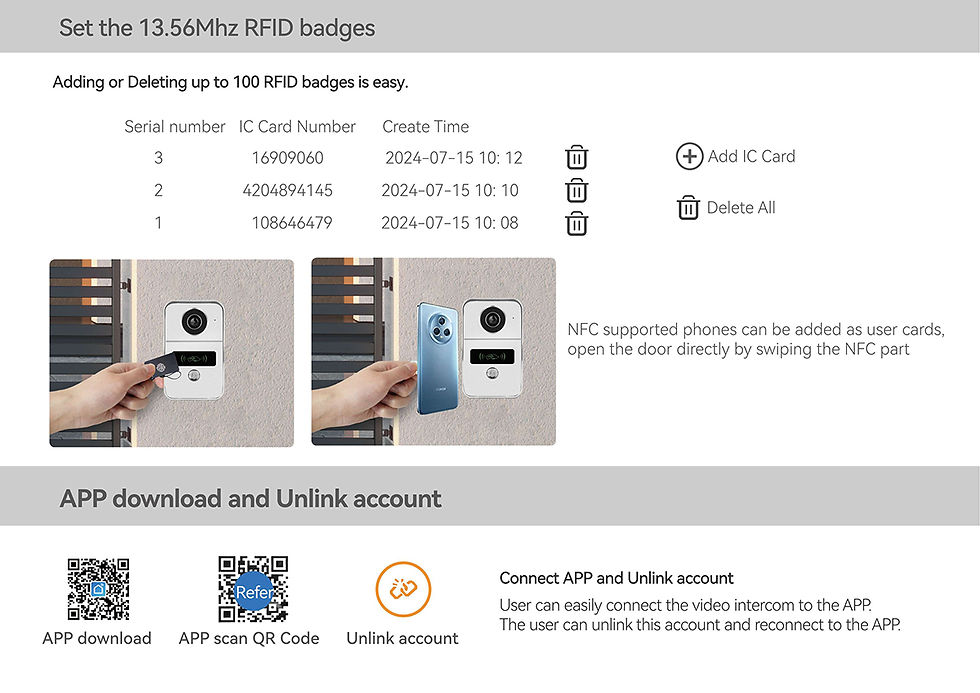 Miniatura: 2 Wire Digital Video Intercom System 10.1 Inch Wireless WIFI Monitor 1080P Doorp