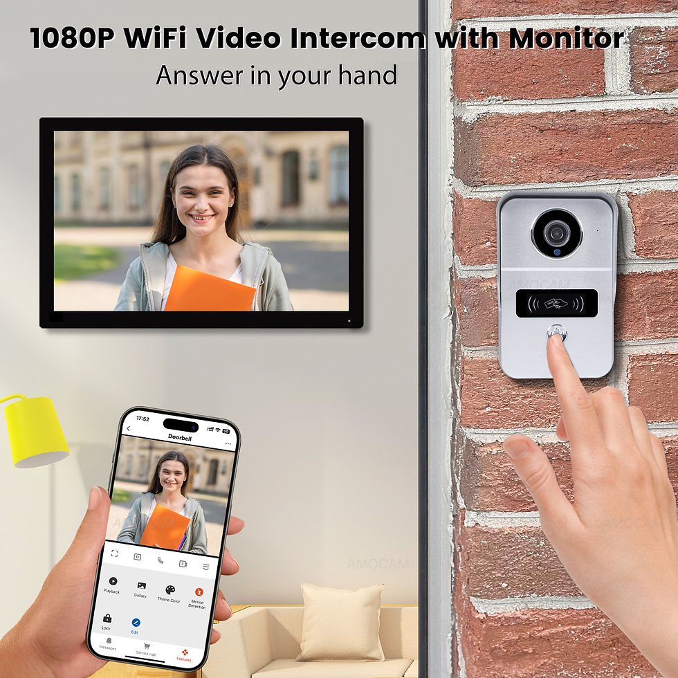 Miniatura: 2 Wire Digital Video Intercom System 10.1 Inch Wireless WIFI Monitor 1080P Doorp