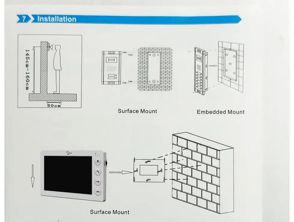 Miniatura: ANJIELO 3 Unit Multi Apartments Intercom Video Doorbell with RFID Card Unlock 7i