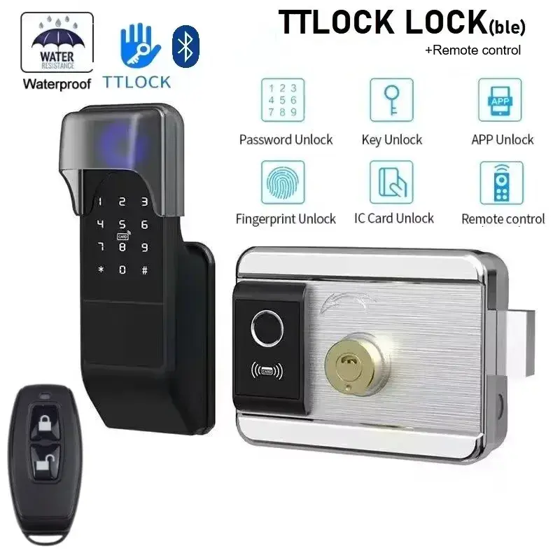Miniatura: Tuya WIFI Smart Door Lock Fingerprint Lock Outdoor Waterproof Gate Locks  APP Re