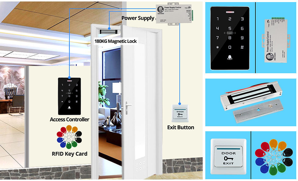 Thumbnail: Outdoor Access Control System Kit Set Waterproof RFID Keypad 125KHz 13.56MHz NFC