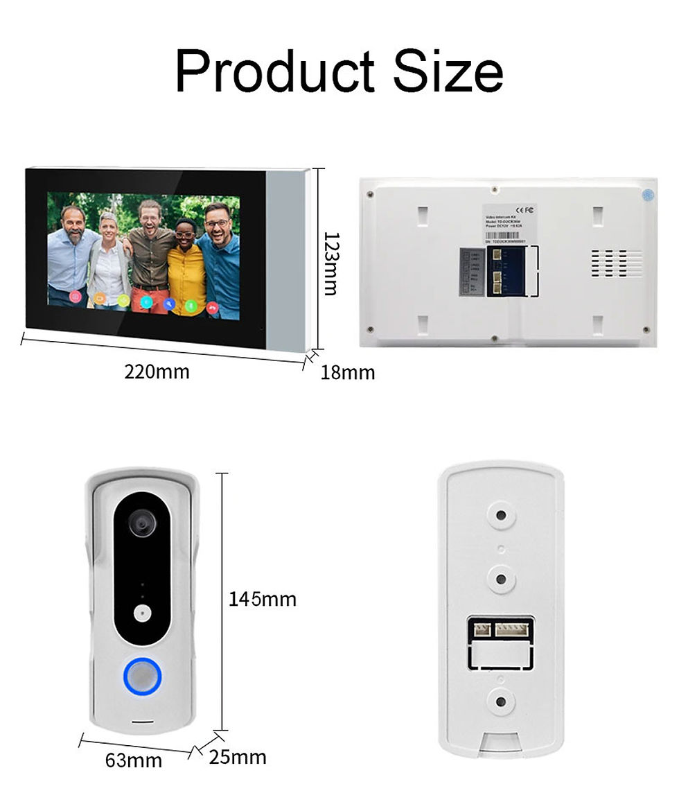 Miniature : New 2 Wire Video Intercom System 7'' Color Touch Screen Tuya Wifi 1080P  Rainpro
