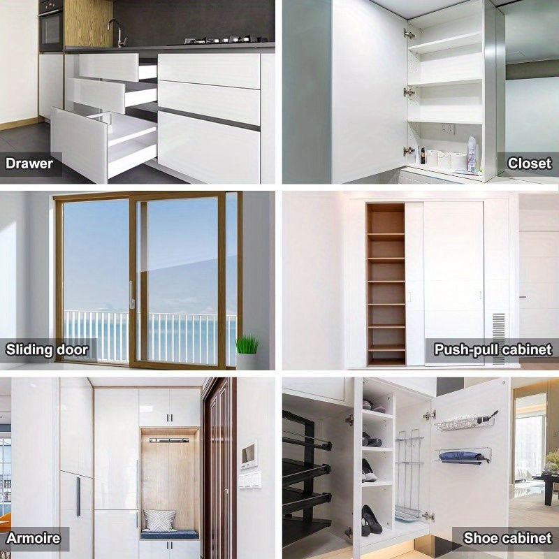 Miniatura: Heavy Duty Magnetic Door Lock, 2pcs Metal Cabinet Magnetic Buckle, Suitable for