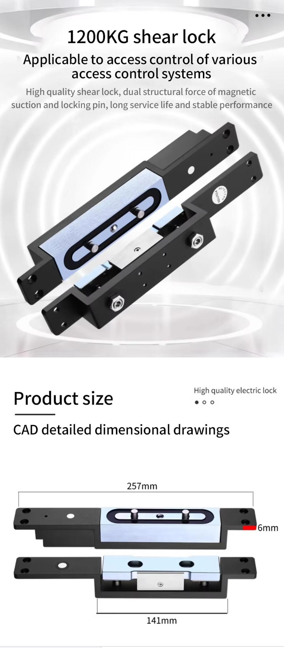 Thumbnail: 1200 KG Force Waterproof and Explosion-Proof Shear Electric Magnetic Bolt Lock f