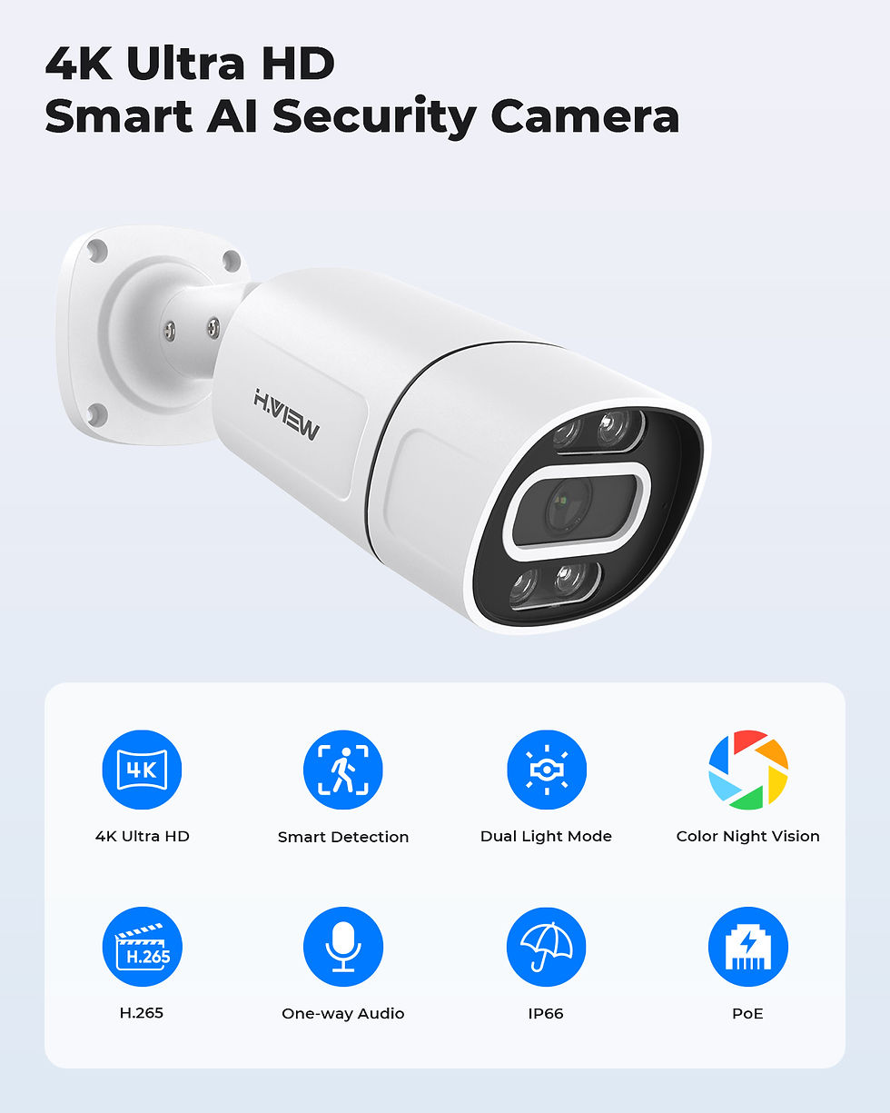 Thumbnail: H.View 8Mp 4K Ip Camera Poe Onvif Ai Face Detection  Cctv Security Cameras H.265