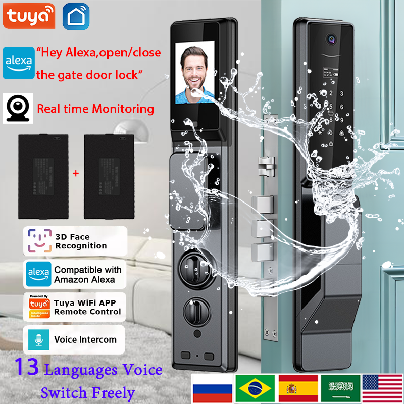Outdoor Waterproof Lock Wifi Tuya APP Remote Voice Intercom Electronic Door Lock
