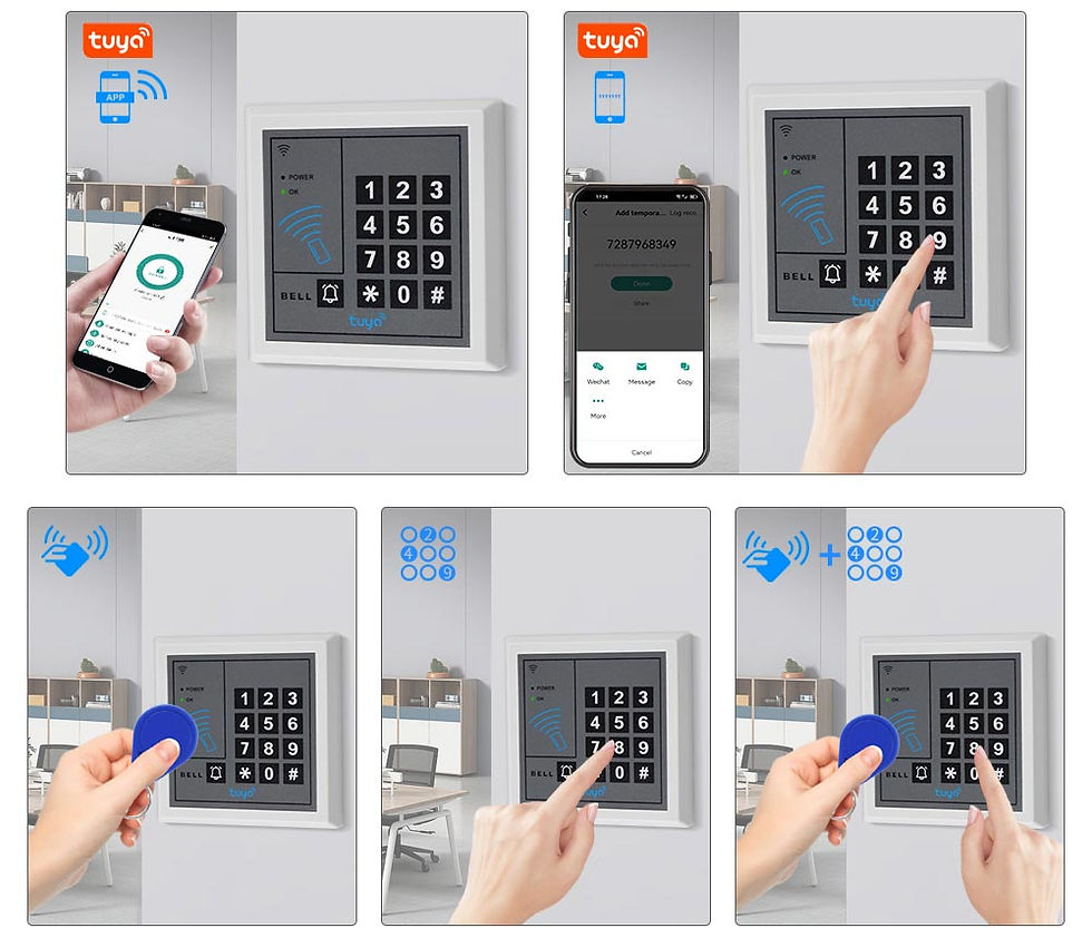 Miniaturbild: Tuya WiFi Access Control Keypad 125KHz Standalone Access Controller Card Reader 