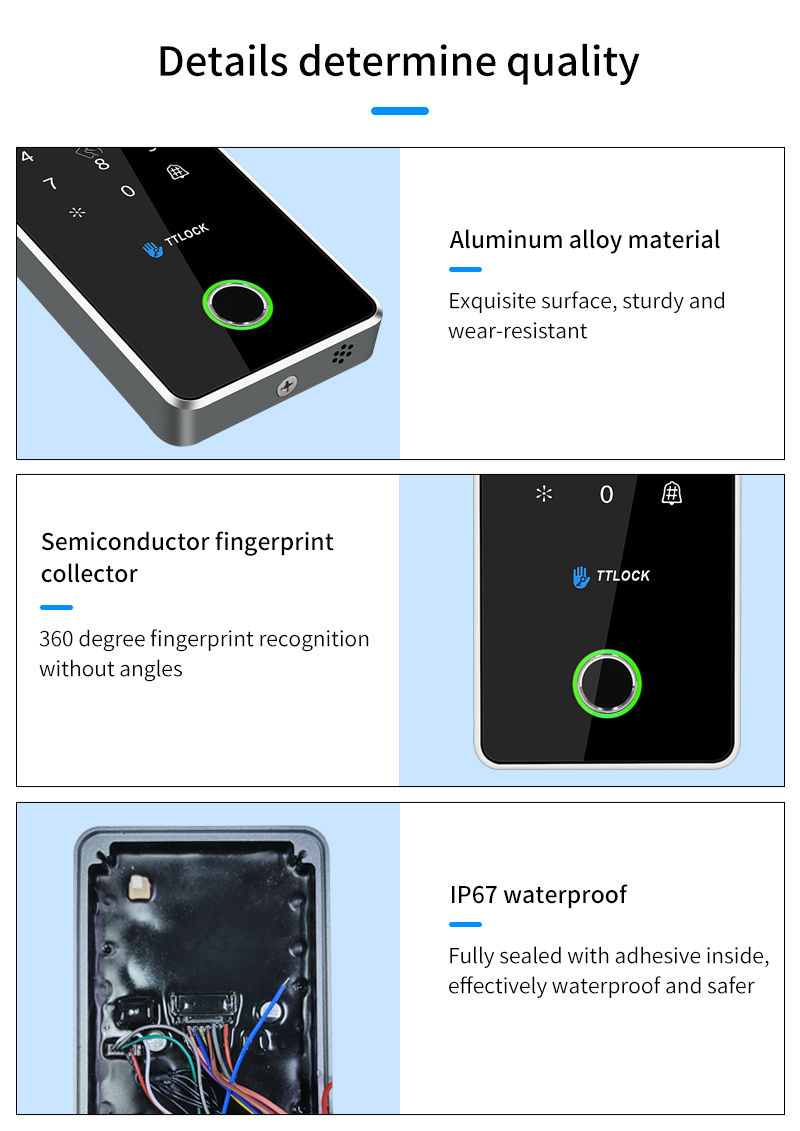Miniatura: TTLOCK App Smart Lock Access Control Keypad Metal Reader Outdoor Fingerprint NFC