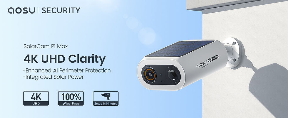 Miniature : AOSU 4K UHD Solar Camera Wireless Outdoor 100% Wire-free Security Camera 5000mAh