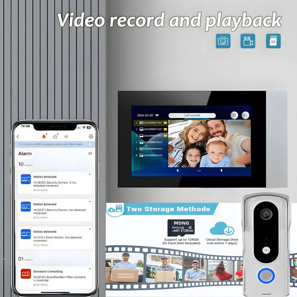 Miniatura: New 2 Wire Video Intercom System 7'' Color Touch Screen Tuya Wifi 1080P  Rainpro