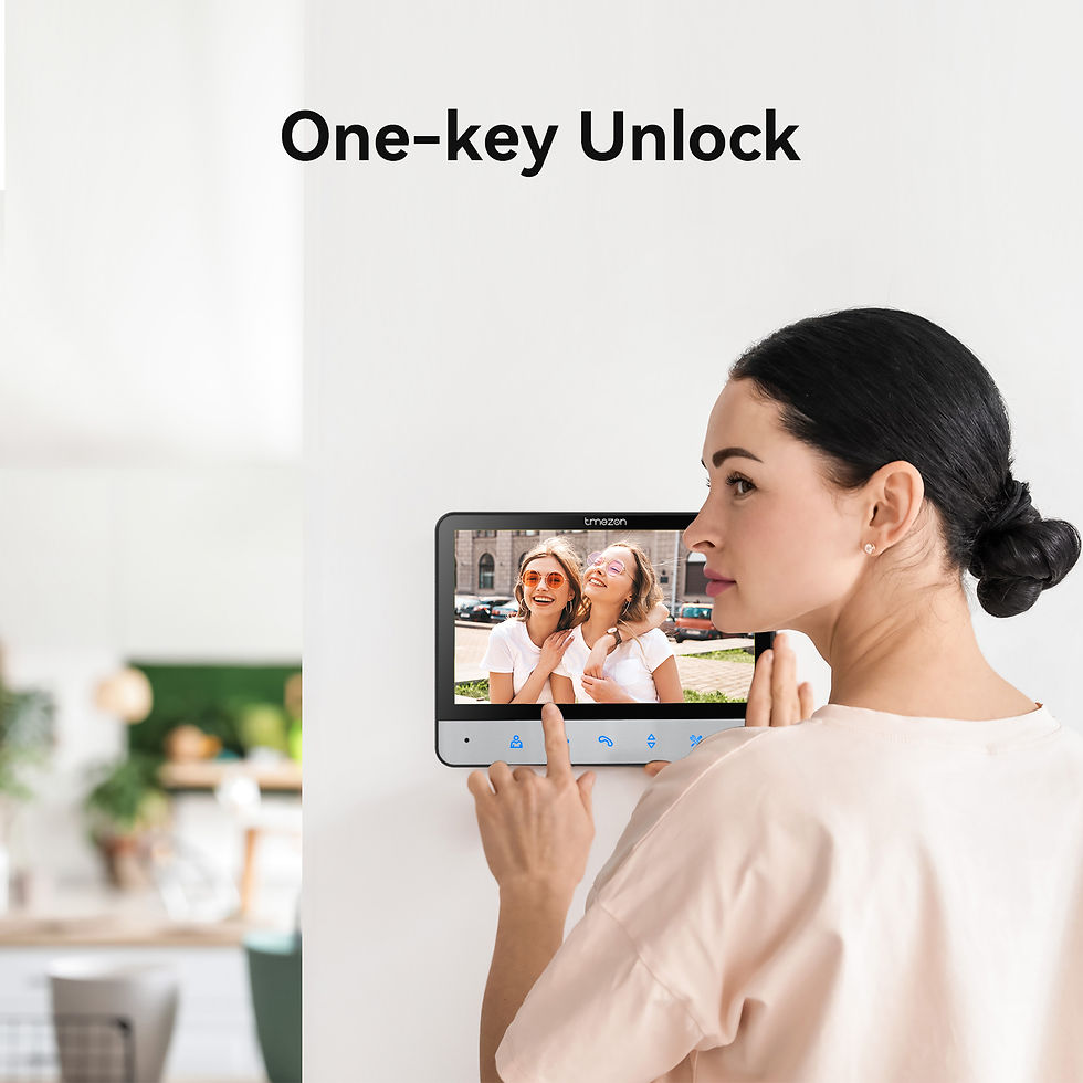 Miniature : TMEZON Video Doorphone 4-Wire,Intercom with Doorbell, Doorphone with Camera,7" C