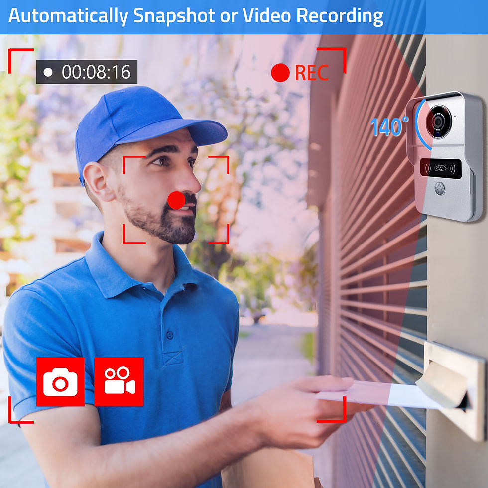 Miniatura: Wireless Wifi Video Doorbell System, 1080P Doorphone Door Camera, 7 Inch Touch S