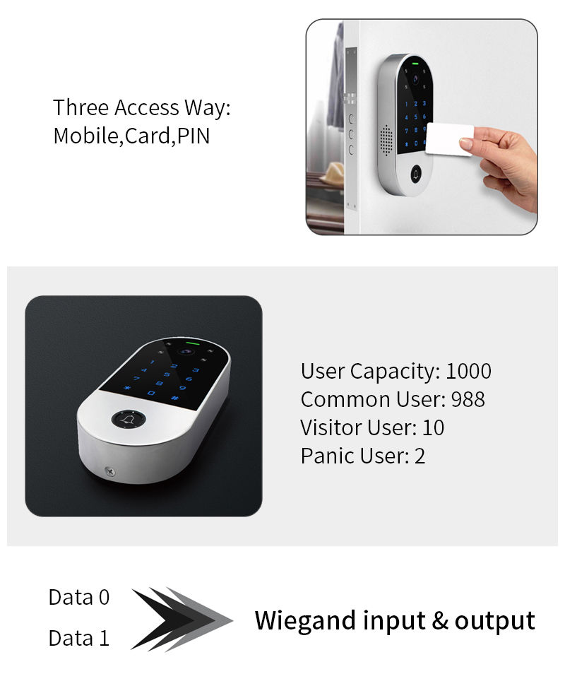 Miniatura: Tuya Smart Home Wifi Video Intercom Access Control Keypad RFID Electric Door Con