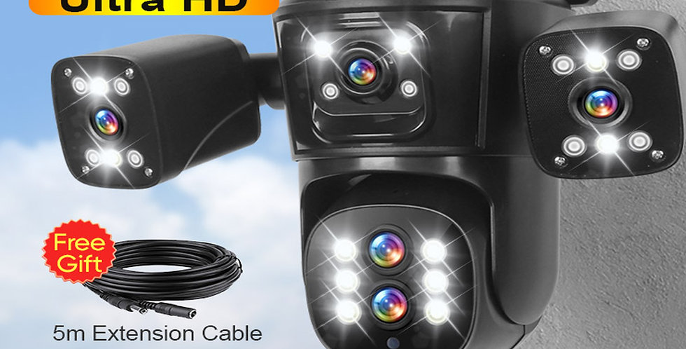 LS VISION Outdoor 5 Lens 4 Screen Wifi PTZ Camera 8K 10X Zoom Outdoor Security C