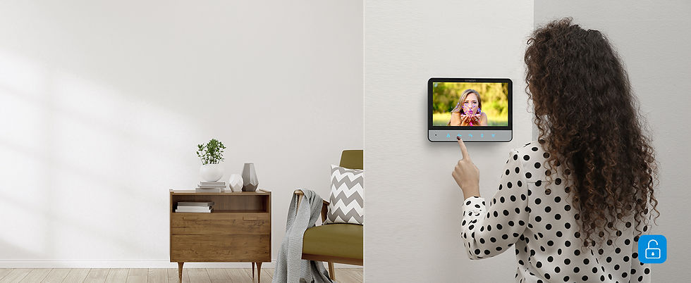 Thumbnail: TMEZON Video Doorphone 4-Wire,Intercom with Doorbell, Doorphone with Camera,7" C