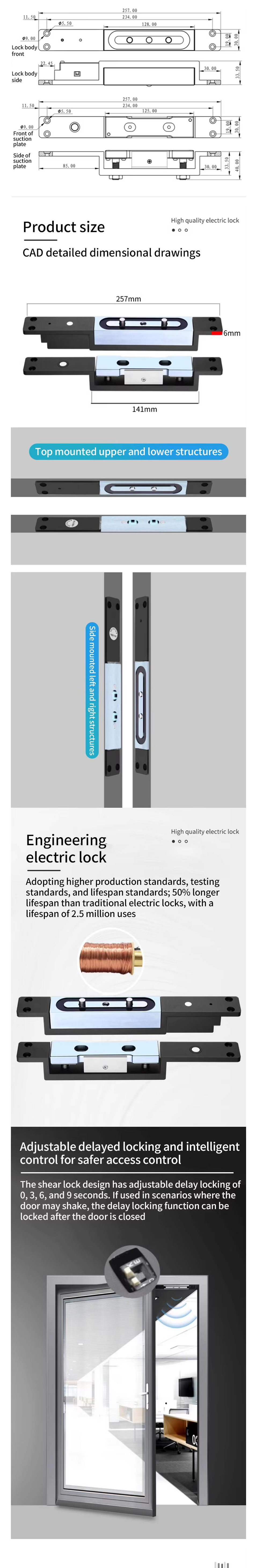 Thumbnail: 1200 KG Force Waterproof and Explosion-Proof Shear Electric Magnetic Bolt Lock f