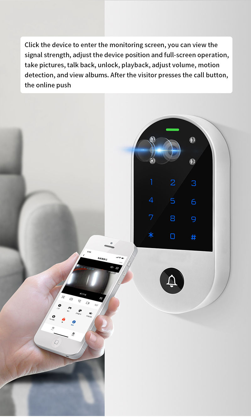 Miniatura: Tuya Smart Home Wifi Video Intercom Access Control Keypad RFID Electric Door Con