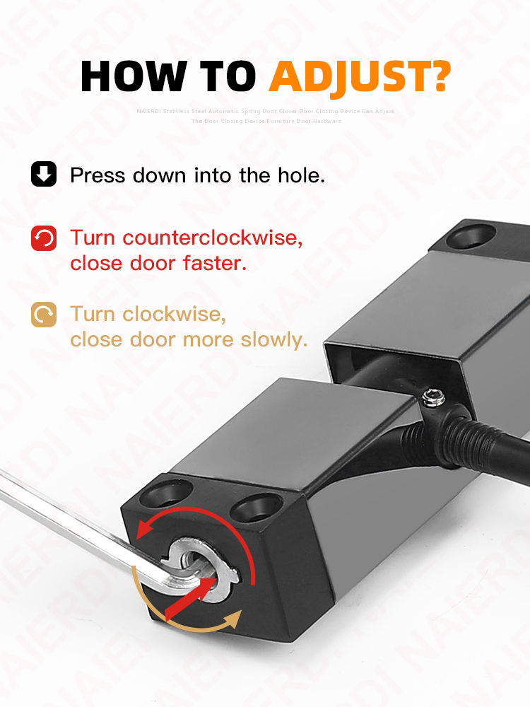 Miniaturbild: NAIERDI Spring Door Closer Stainless Steel Automatic Adjustable Door Hinges Home