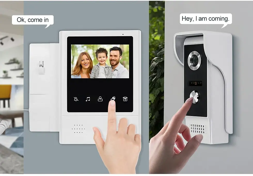 Miniatura: Wired 4.3 Inch Video Doorphone Intercom System 720P LCD Screen Without Wifi Vide