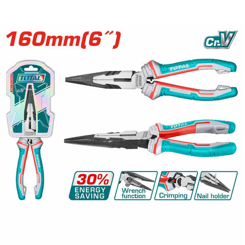 TOTAL Industrial Heavy-Duty Long Nose Pliers 6" THT220606S — 2