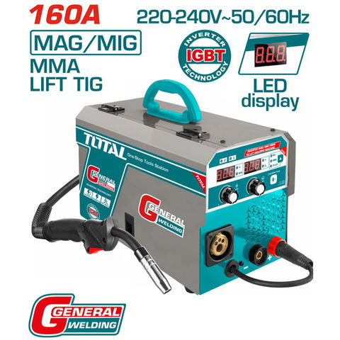 ماكنة لحام ميج + تيج كهرباء 160 امبير توتال TMGT1601 — 2