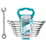 TOTAL Ratcheting Combination Wrench Set 8 pcs, 8–19 mm THT102RK086 — 1