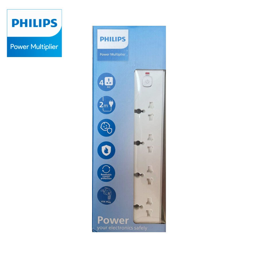 وصلة كهرباء 4 مداخل 2 متر فيليبس
