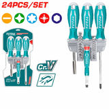 طقم مفكات مع راسيات 24 قطعة توتال TACSD302462 — 2
