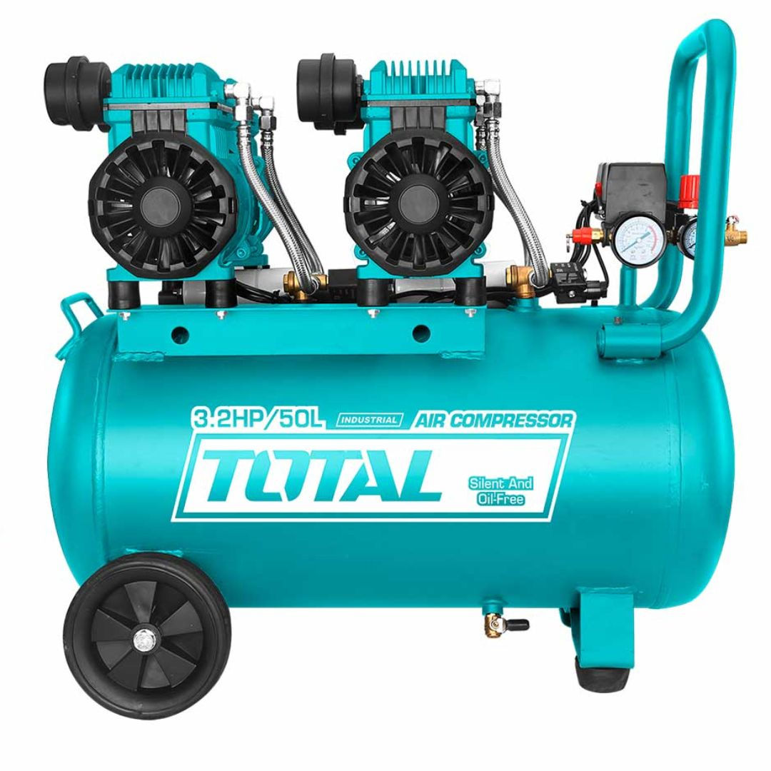 كمبروسر هواء 50 لتر رأسين صناعي صامت توتال