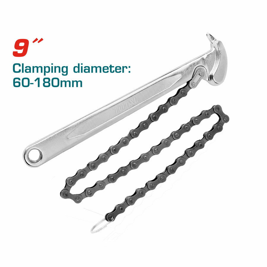 مفتاح أنابيب 9 بوصة، قطر تثبيت 60-180 مم