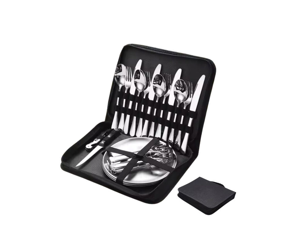 stainless steel outdoor dinnerware set