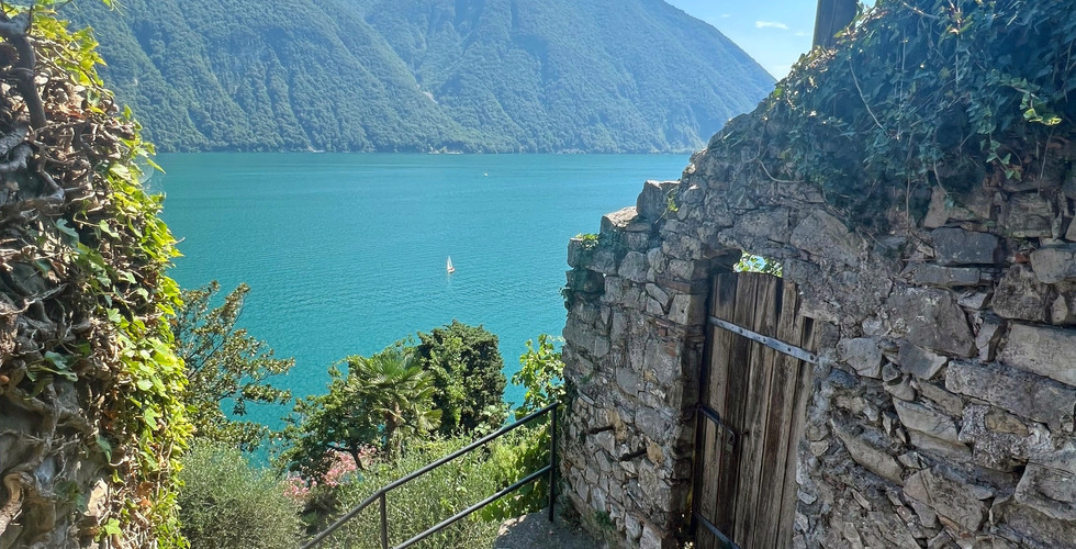 Views of the lake in Lugano, Switzerland